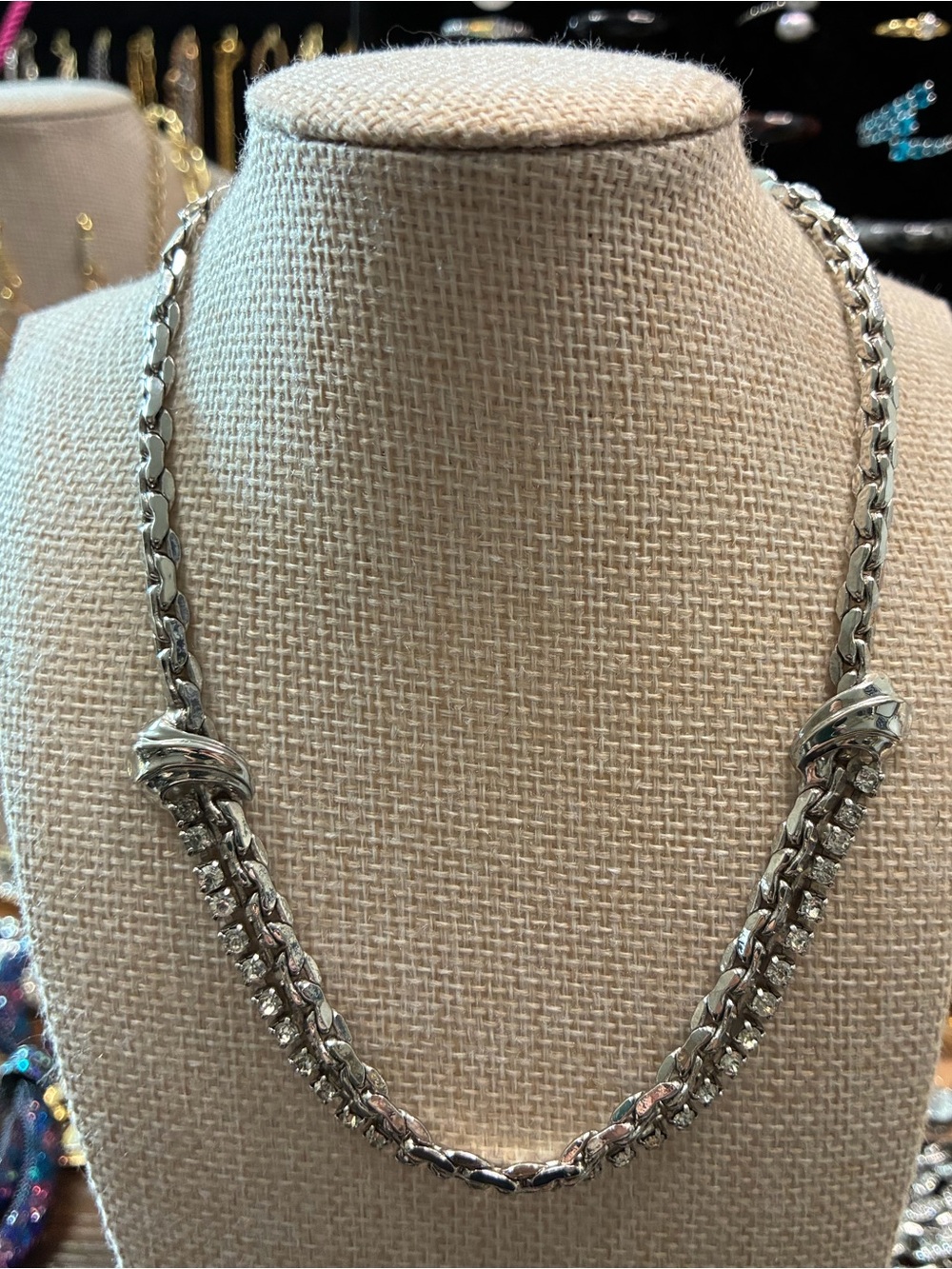 Sterling-Tone Silver Knot Link Necklace - Women's Jewelry
